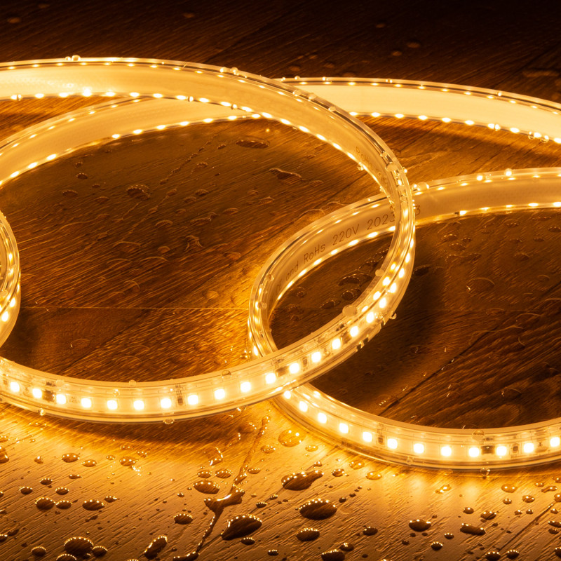 Image of [NO ACTIVAR] Super Warm White LED Strip 220V AC 120 LED/m Dimmable 14mm Wide Cut at Every 10 cm IP67
