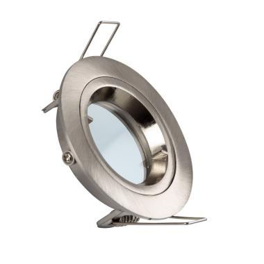 Portafaretto da Incasso Circolare Argento per Lampadina LED GU10/GU5.3 Foro Ø 65 mm