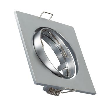 Portafaretto Downlight Quadrato Basculante per Lampadina LED GU10 / GU5.3 Foro Ø 72 mm
