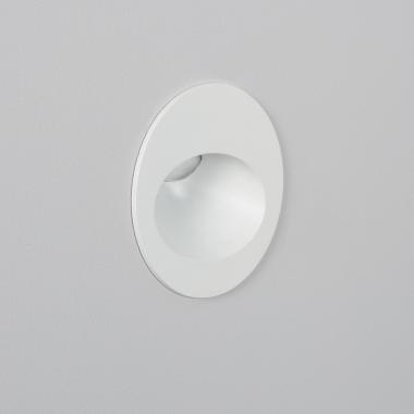 Coney 3W Round Outdoor Aluminium Recessed LED Wall Light White