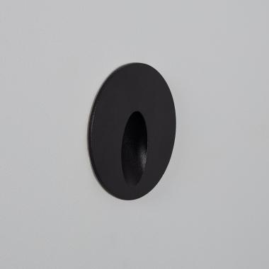 Boiler 3W Round Outdoor Recessed LED Wall Light Black