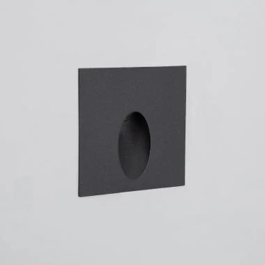 Balise Extérieure Murale LED Encastrable 3W Carrée en Aluminium Ellis Grise