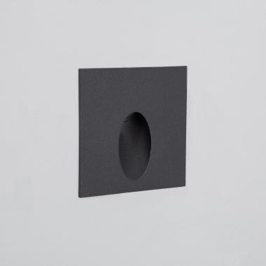 LED Wandeinbauleuchte Außen 3W Quadratisch Aluminium Grau Ellis