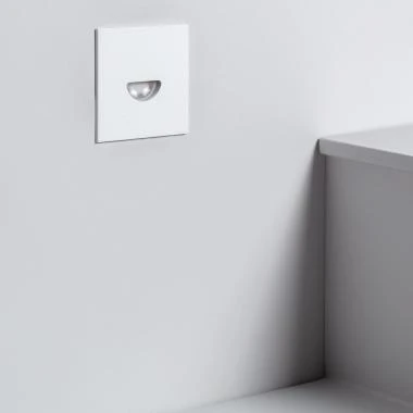 Guell 2W Square Outdoor Recessed Aluminium LED Wall Light in White