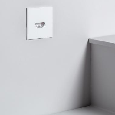 Wandlamp 2W LED  inbouw Aluminium vierkant wit Guell