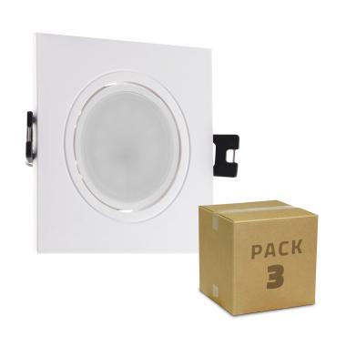 Pack 3 Faretti da Incasso GU10 6W Foro Ø 75-85mm
