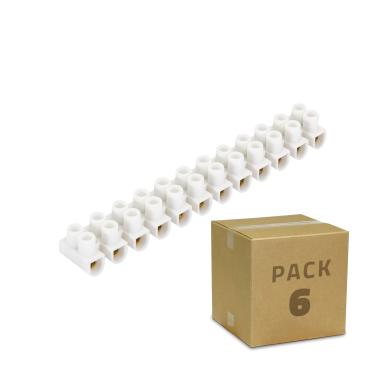 Pack 6 Dominos de Connexion Électrique 12 Plots Blanc