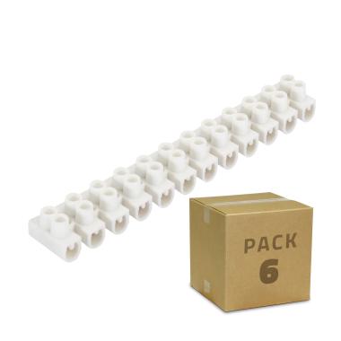 Pack Morsettiera 12 Connettori per Cavo Elettrico Bianca (6 Un.)