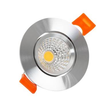 Downlight LED 5W Circolare COB CRI90 Foro Ø 55mm Argento