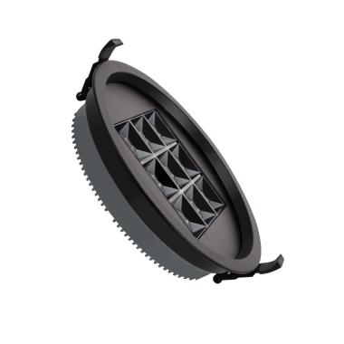 Round 30W LED Downlight Ø205 mm Cut Out AERO UGR13 in Black