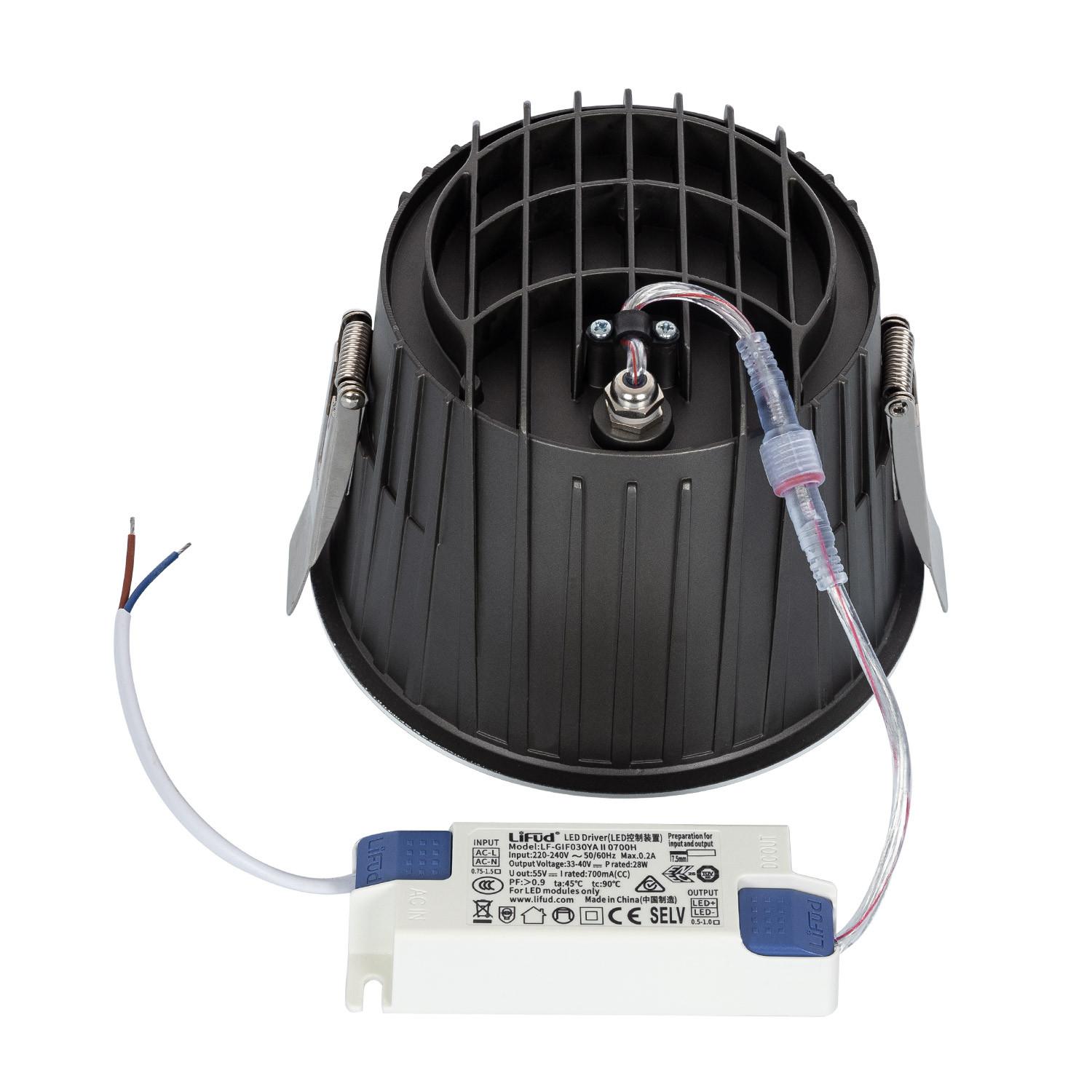 Oczko Downlight LED 25W Okrągłe (UGR15) LuxPremium IP65 LIFUD Cięcie Ø 150 mm - widok 2