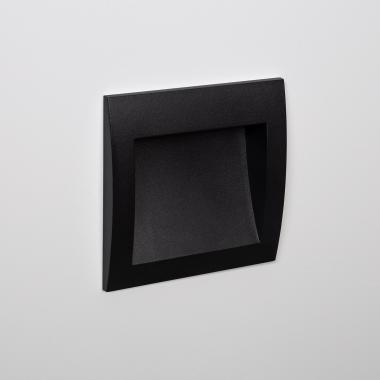 Natt 4W Square Outdoor Aluminium Recessed LED Wall Light Black