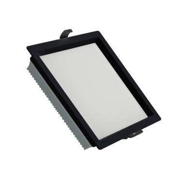 Downlight LED 40W SAMSUNG New Aero Slim Vierkant 130 lm/W Microprismatisch LIFUD Zwart Zaagmaat 210x210 mm