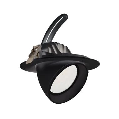 Downlight LED 48W Rond Orientable Chip OSRAM 120lm/W LIFUD Coupe Ø 200 mm Noir