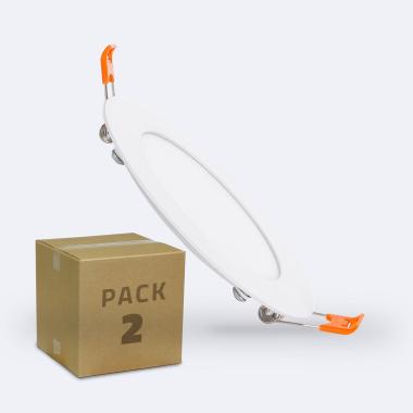 Dalle LED Ronde Extra Plate 6W Coupe Ø 110 mm