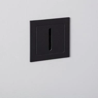 Balise Murale Extérieure LED 3W Encastrable Aluminium Noire Linéaire Wabi