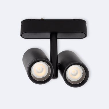 LED Strahler Doppelt Quarz Magnetschiene 25mm SuperSlim 16W 48V Schwarz