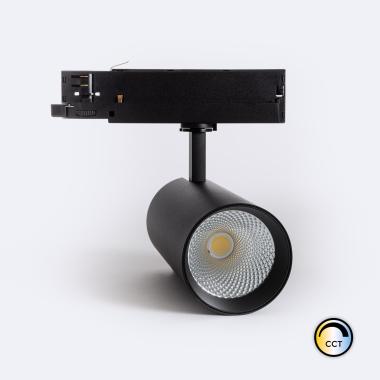 Spot LED sur Rail Triphasé 40W Carlo LIFUD CCT Sélectionnable Noir