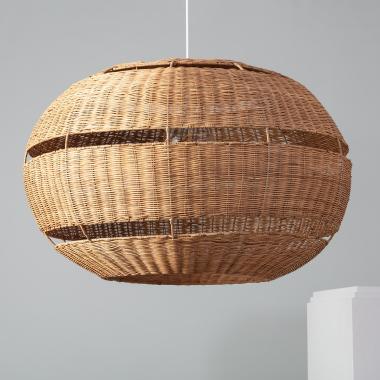 Pendelleuchte Rattan Oblate Bulang Ø800 mm ILUZZIA