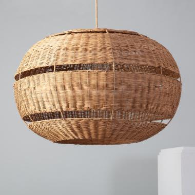 Pendelleuchte Rattan Oblate Bulang Ø800 mm ILUZZIA