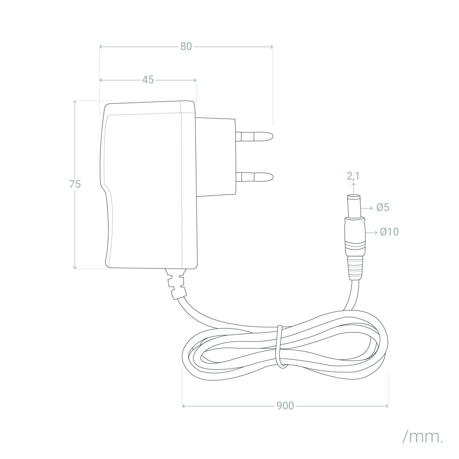 Zasilacz 12V DC 12W 1A z Wtyczką - parametry