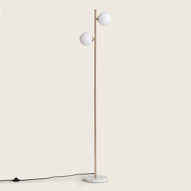 Stehlampe Metall und Glas Lune
