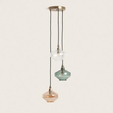 Pendelleuchte aus Metall und Glas Blas 3 Spots