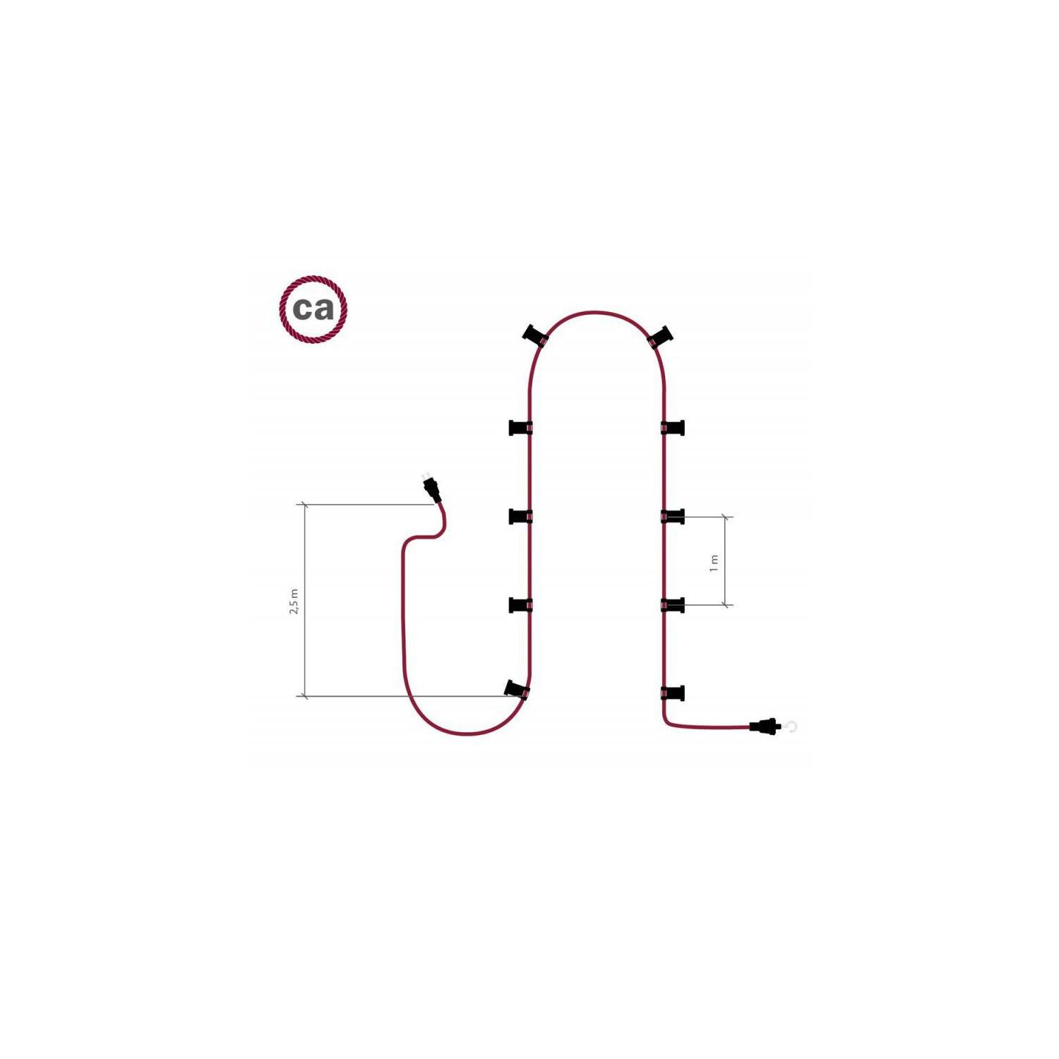 Girlanda Zewnętrzna Lumet System 12.5m z 10 Gwintami E27 Czarna Creative-Kable CATE27N125  - widok 2