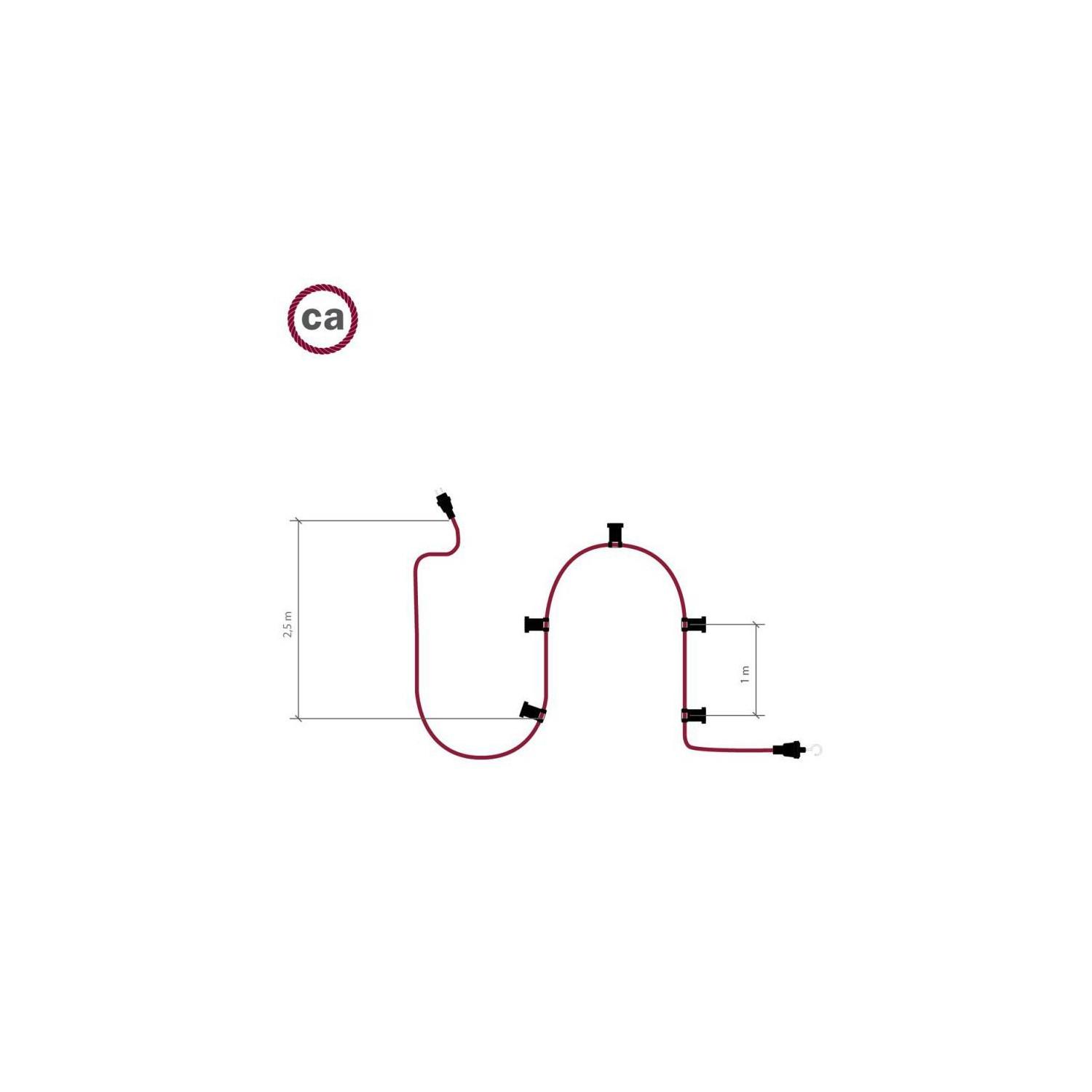 Girlanda Zewnętrzna Lumet System 7.5m z 5 Gwintami E27 Czarna Creative-Kable CATE27N075 - widok 3