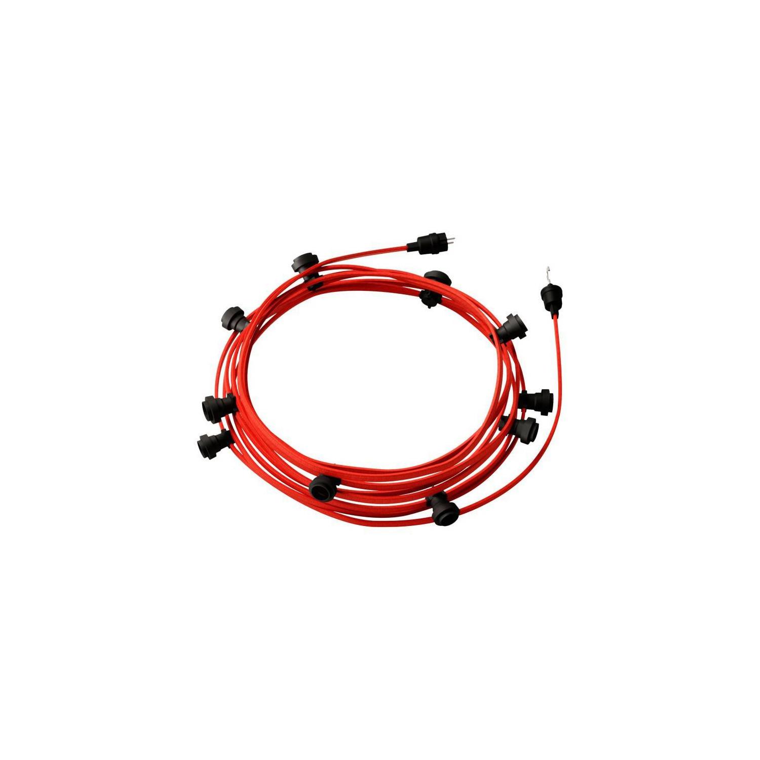 Girlanda Zewnętrzna Lumet System 12.5m z 10 Gwintami E27 Czarna Creative-Kable CATE27N125 