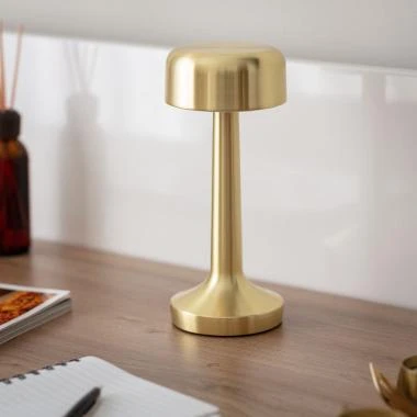 Lampe à Poser LED Portable avec Batterie USB Rechargeable Métal Ciara