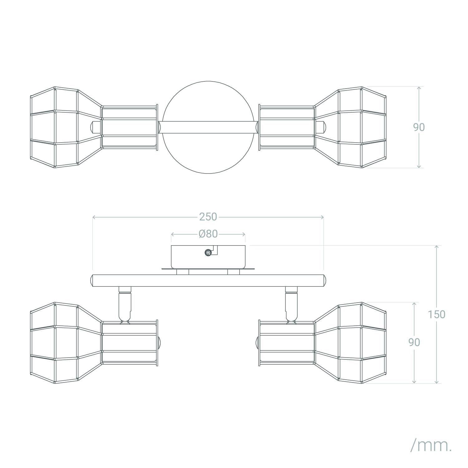 Lampa Sufitowa Aluminiowa Nastawna 2 Reflektory Lada - widok 3