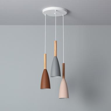 Lampa Wisząca Rain z Aluminium i Drewna