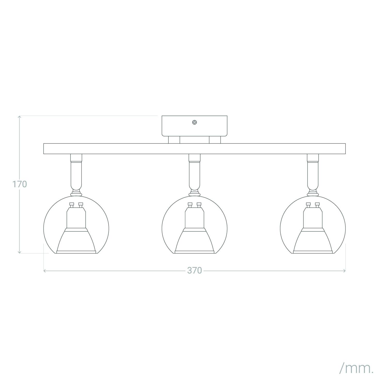 Lampa Sufitowa Nastawna Aluminiowa 3 Reflektory Ates - widok 3