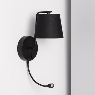 Lampe Murale Métal et Tissu  Kuomba avec Flex LED de Lecture