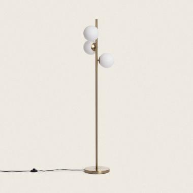 Stehlampe Metall und Glas Moonlight Brass Round 3 Strahler