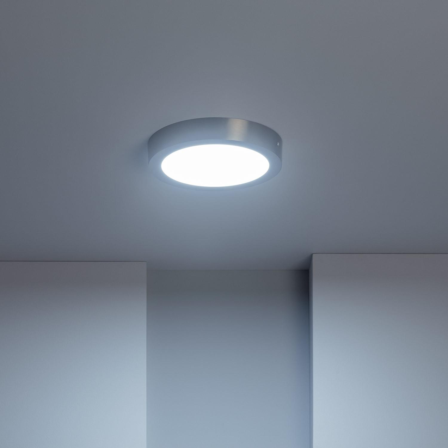 Plafon LED 18W Okrągły Drewniany Ø225 mm Silver  - widok szczegółowy