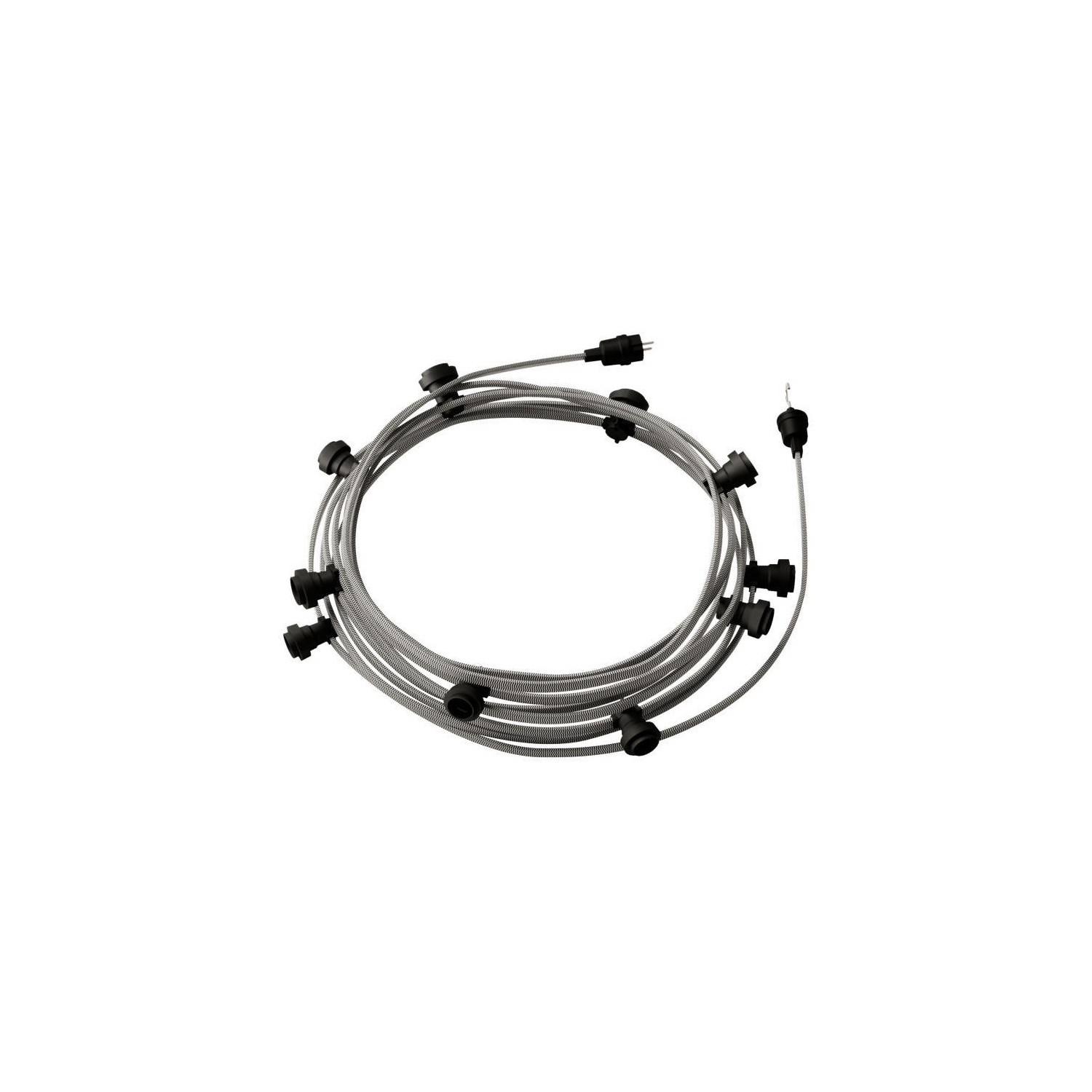 Girlanda Zewnętrzna Lumet System 12.5m z 10 Gwintami E27 Czarna Creative-Kable CATE27N125