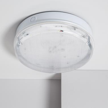 LED-Deckenleuchte 24W Rund für Aussen Ø285 mm IP65 mit Nicht Permanentem Notlicht Hublot Transparent