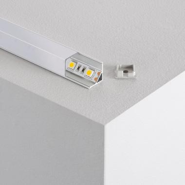 Aluminiumprofil Ecke gerade Abdeckung 2 m für LED Streifen bis 10 mm