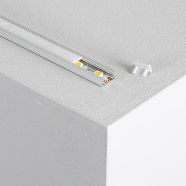 Profilo Alluminio Superficie 1m con Coperchio Traslucido per Strisce LED fino a 10mm