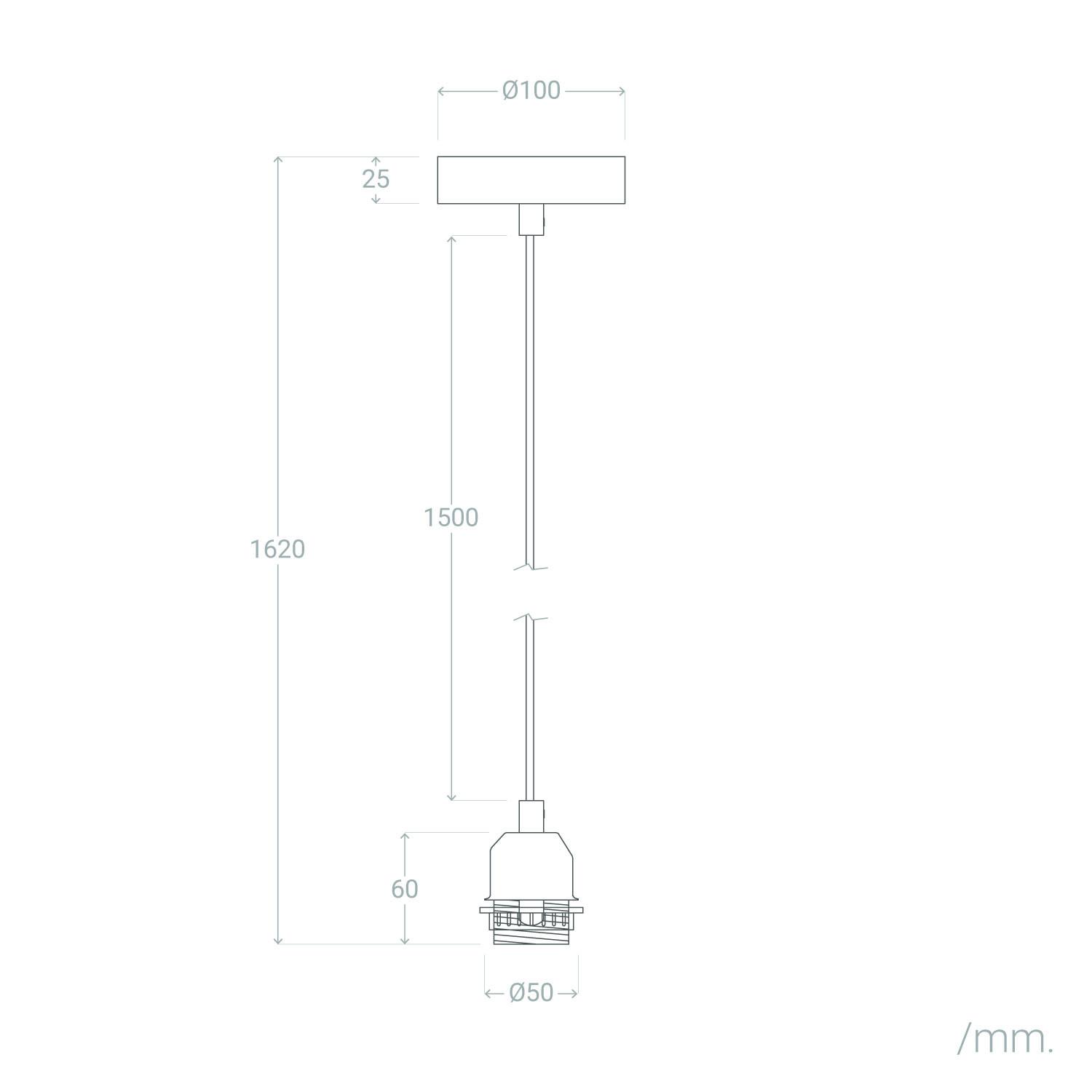 Lampa wisząca z białym kablem tekstylnym - widok 3