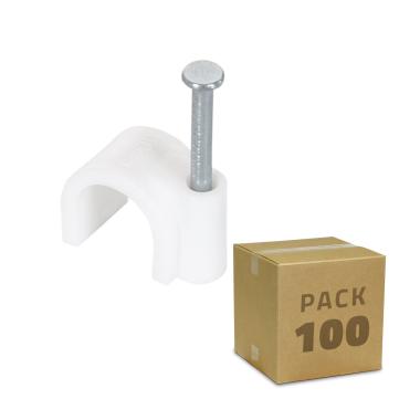 Pack of 100 White Cable Clamps