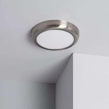 Plafonnier LED Rond Métal Design Silver 18W Ø220mm