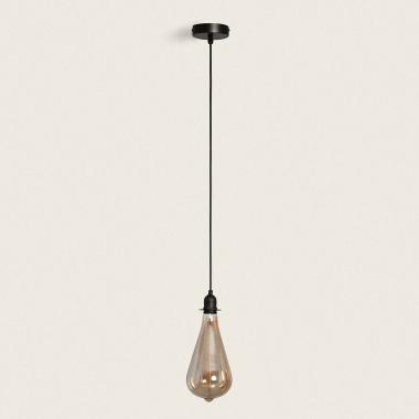 Pendelleuchte Außen mit schwarzem PVC-Kabel