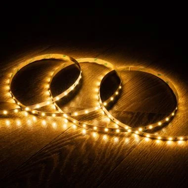 Ruban LED 24V SMD 60 LED/m 5m 5W/m 500lm/m Largeur 8mm Coupe 10cm IP20