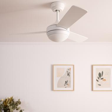 Immagine di Ventilatore da Soffitto Silenzioso per Esterni Navy Bianco 107cm Motore DC 