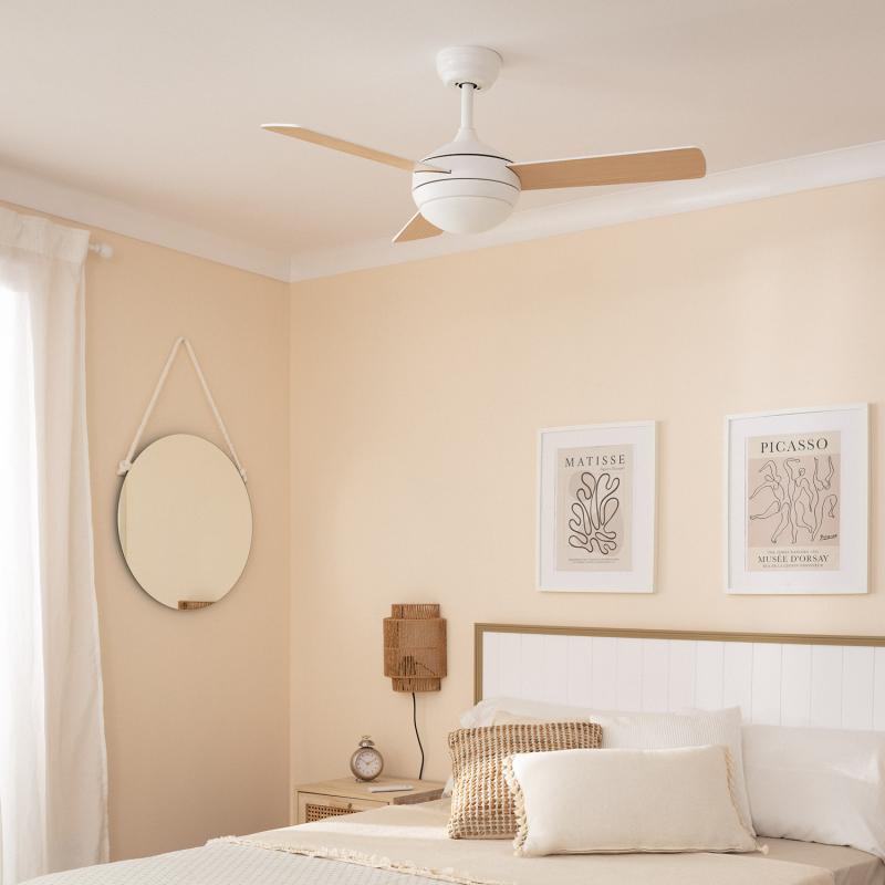 Deckenventilator Mit LED Licht & Fernbedienung – 6 Geschwindigkeiten, Einziehbare Flügel, Timer | Sommer-/Wintermodus, Super Leise