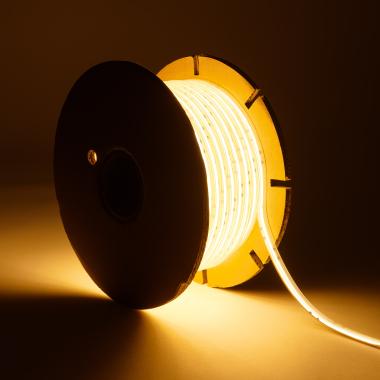 50M 220V LED Strip Autorectified COB Dimmable 560LED/m 14W/m 1250lm/m SILICONE FLEX 10mm Wide Cut 10cm IP65 Custom Length