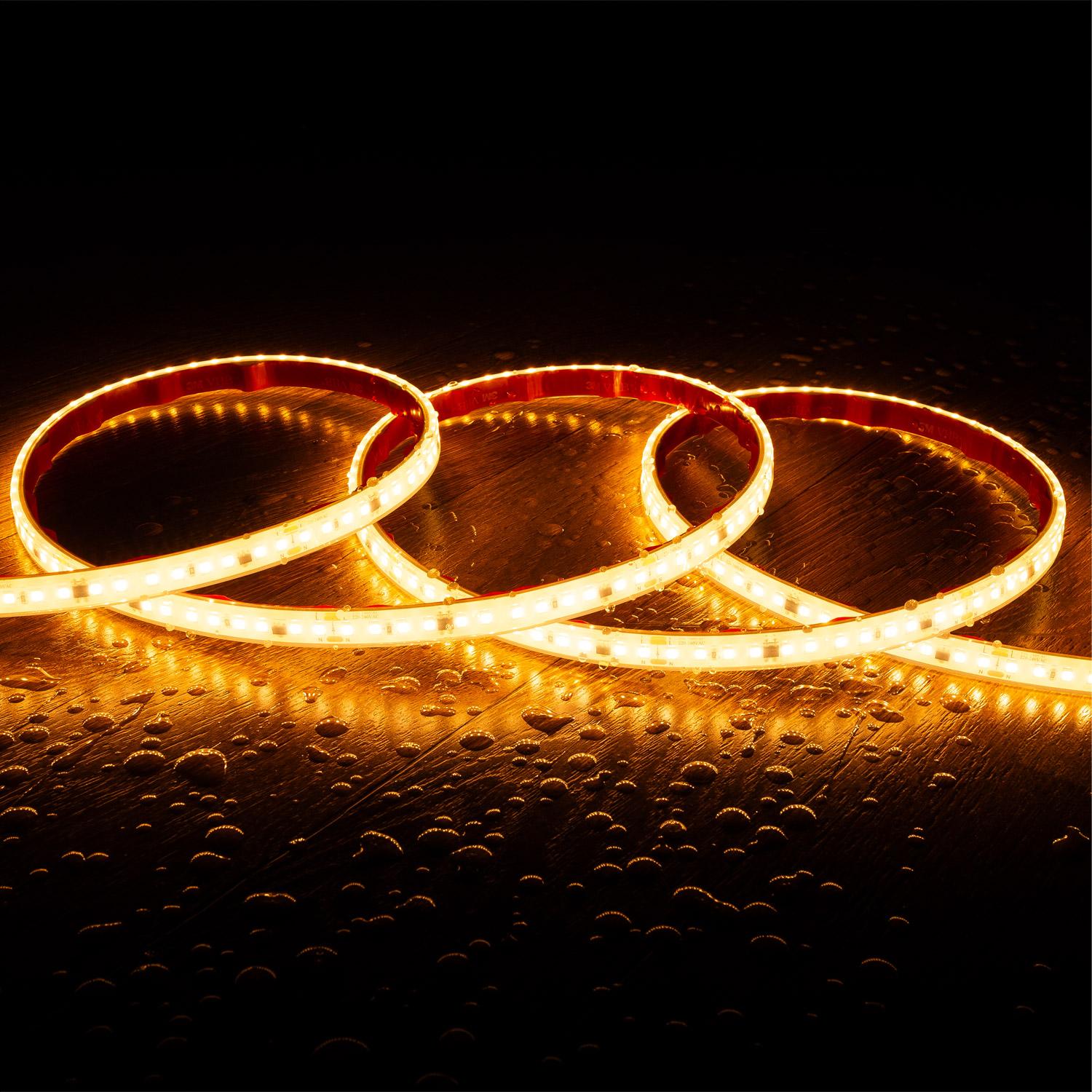 Taśma Led Ściemnialna 220V SMD Samoregulująca 120 LED/m ROLKA 50m 14W/m 1680lm/m SILICONE FLEX Szerokość 12mm Cięcie 10cm IP67 - widok 2